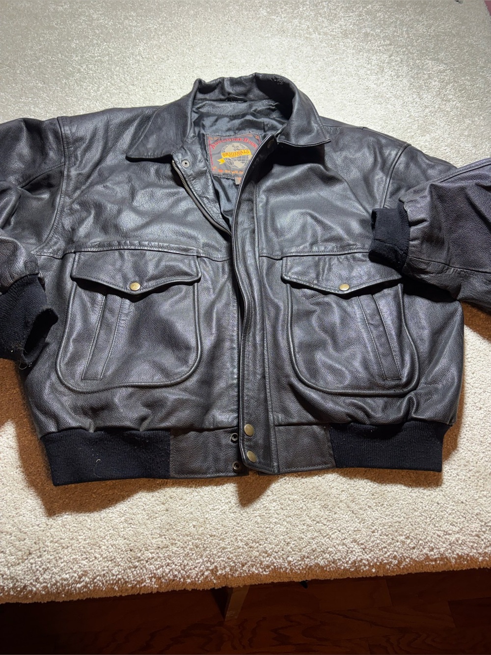 VINTAGE‎ Wilson Adventure Bound Bomber Leather Jacket Men’s XL Thinsulate